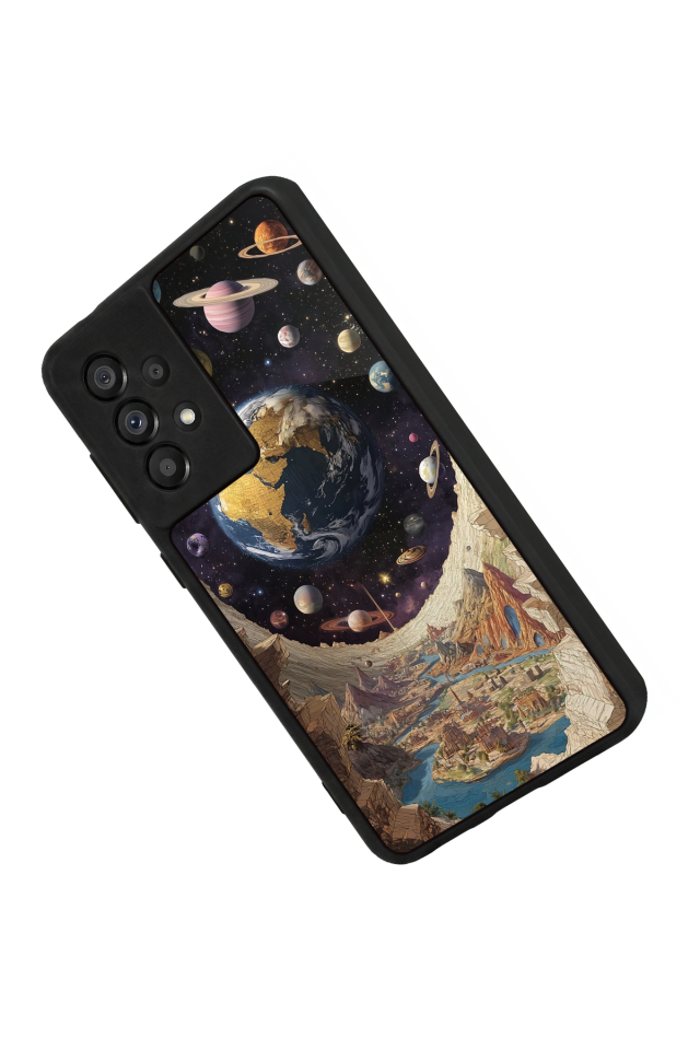 Samsung Galaxy A73 Uyumlu Uzay Tasarımlı Glossy Premium Kılıf