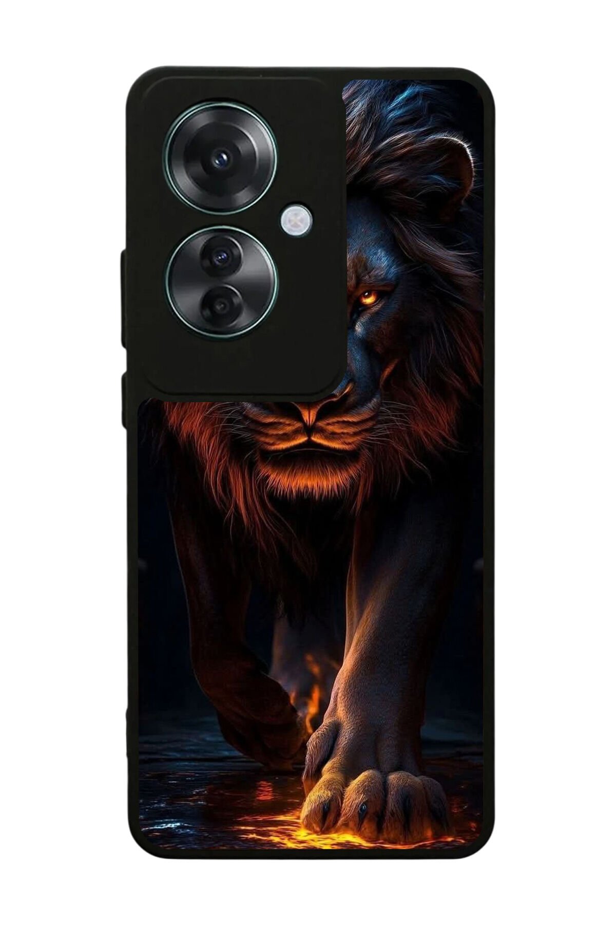 Oppo Reno 11F Uyumlu Aslan Tasarımlı Glossy Premium Kılıf