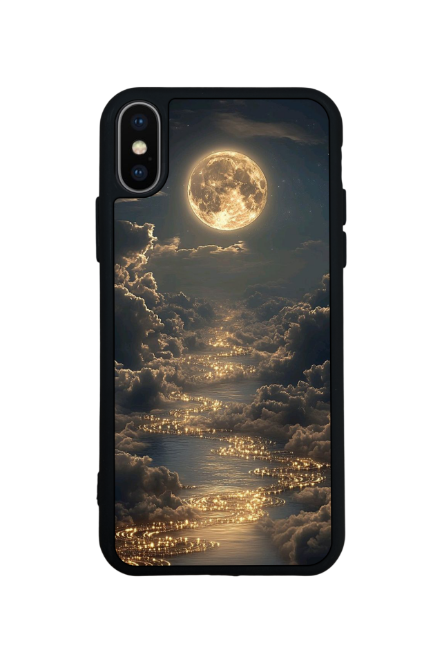 iPhone X/ XS Uyumlu Ay Tasarımlı Glossy Premium Kılıf