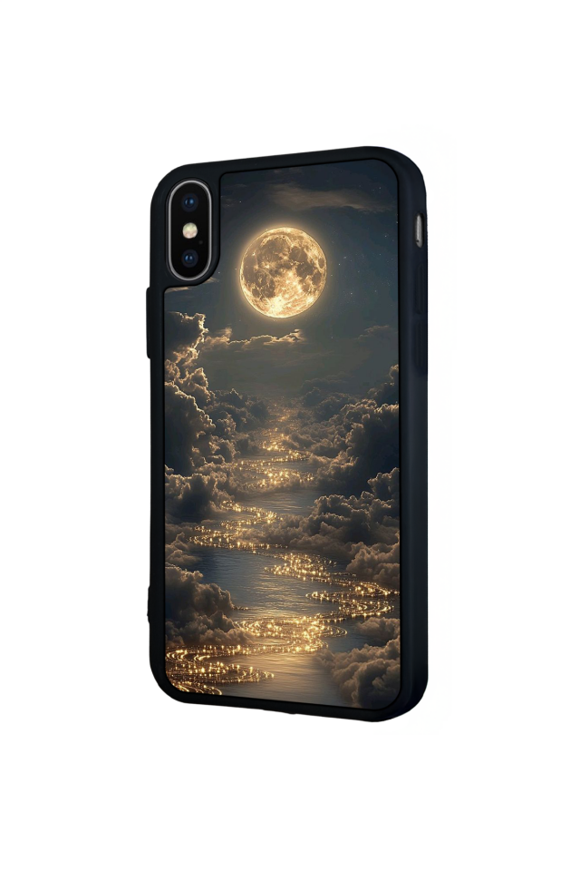 iPhone X/ XS Uyumlu Ay Tasarımlı Glossy Premium Kılıf