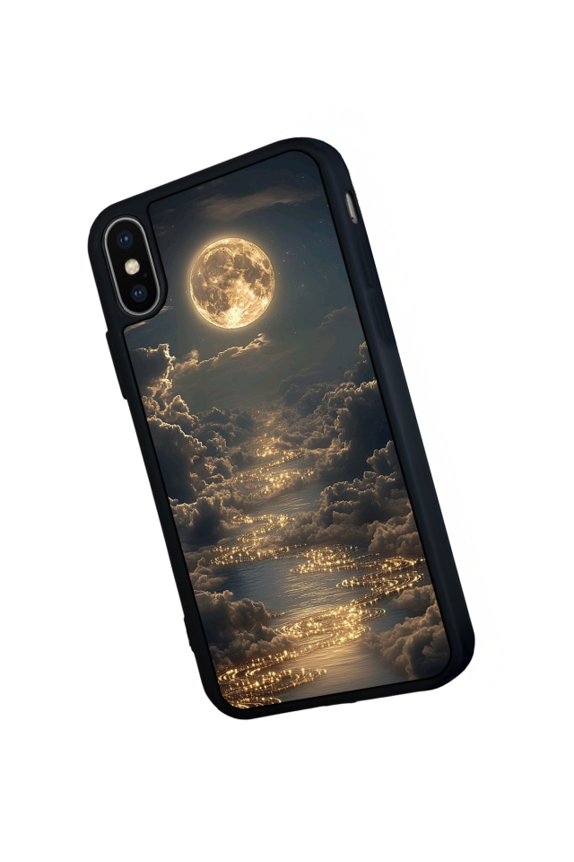 iPhone X/ XS Uyumlu Ay Tasarımlı Glossy Premium Kılıf