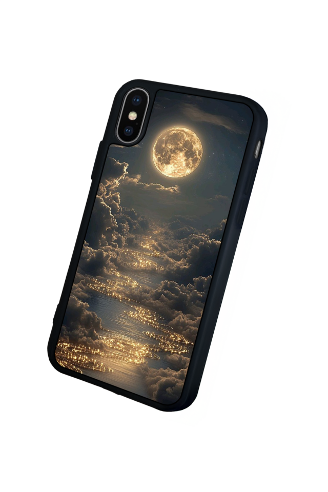 iPhone X/ XS Uyumlu Ay Tasarımlı Glossy Premium Kılıf