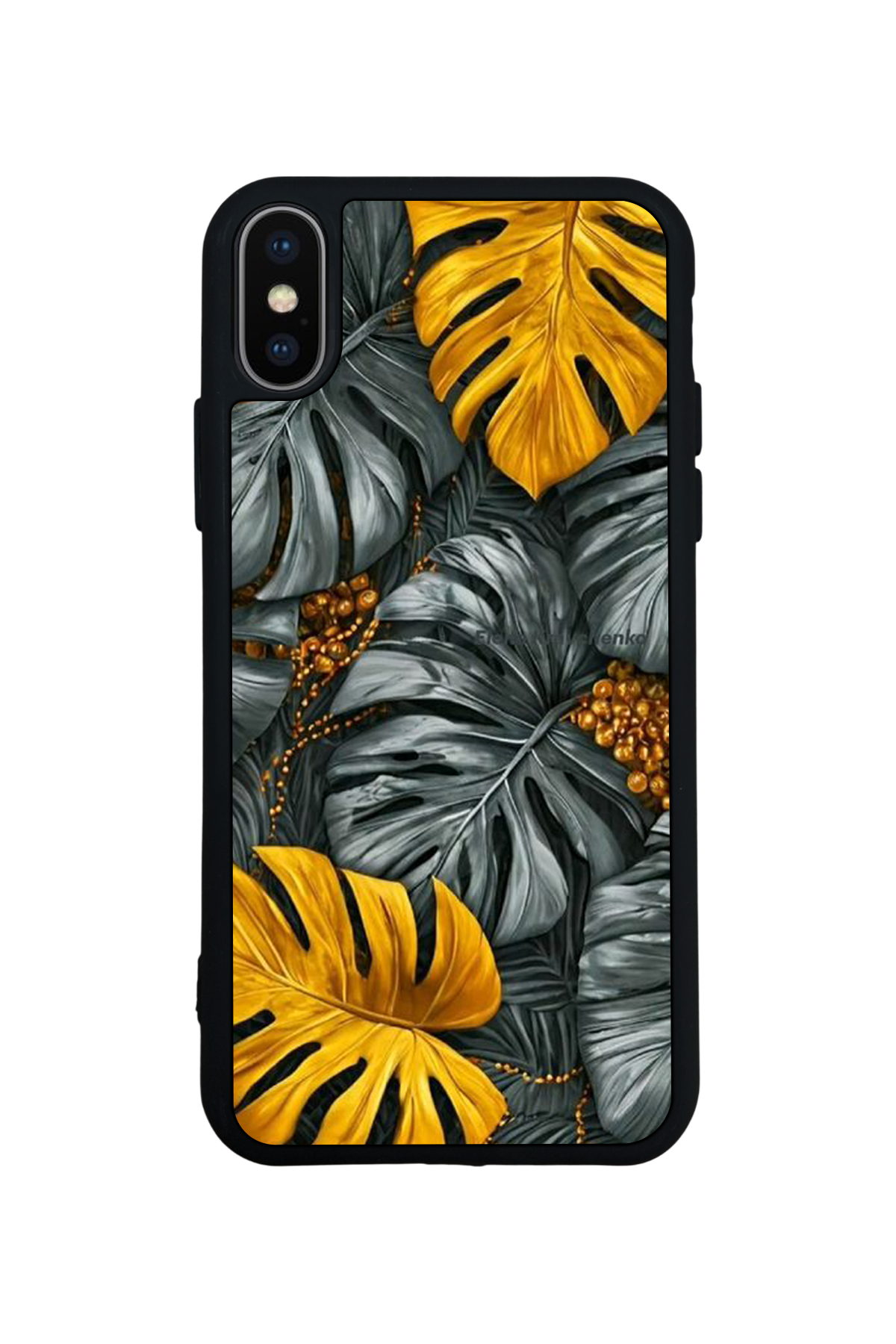 iPhone XS Max Uyumlu Botanik Tasarımlı Glossy Premium Kılıf