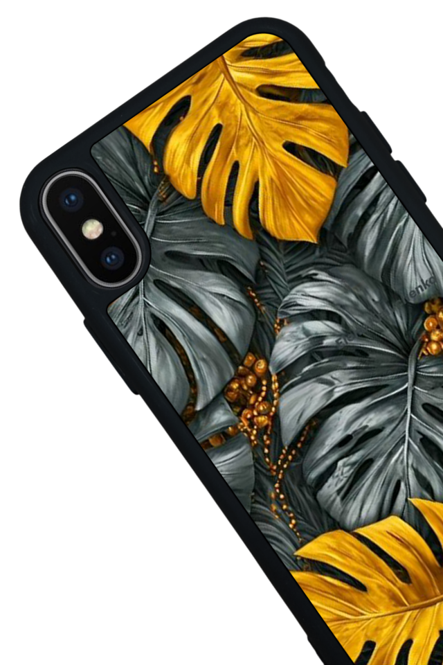 iPhone XS Max Uyumlu Botanik Tasarımlı Glossy Premium Kılıf