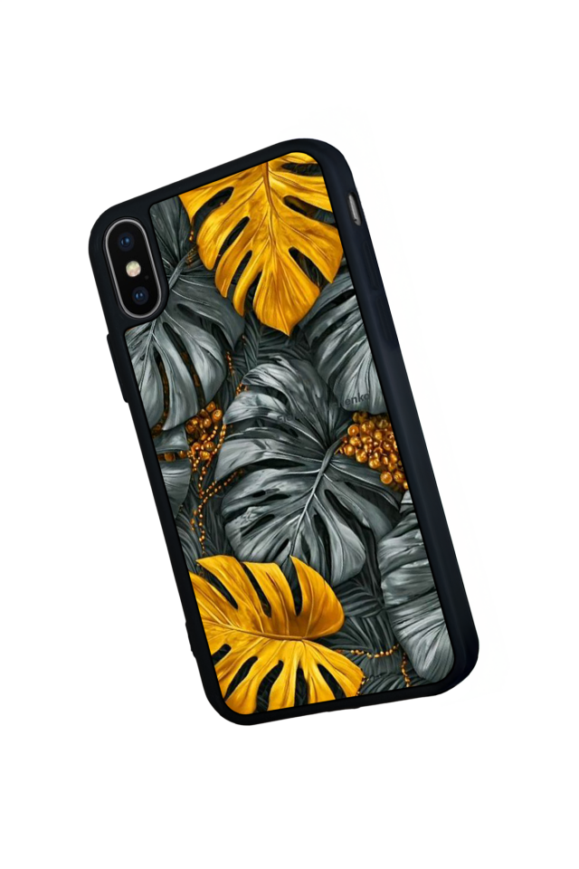 iPhone XS Max Uyumlu Botanik Tasarımlı Glossy Premium Kılıf