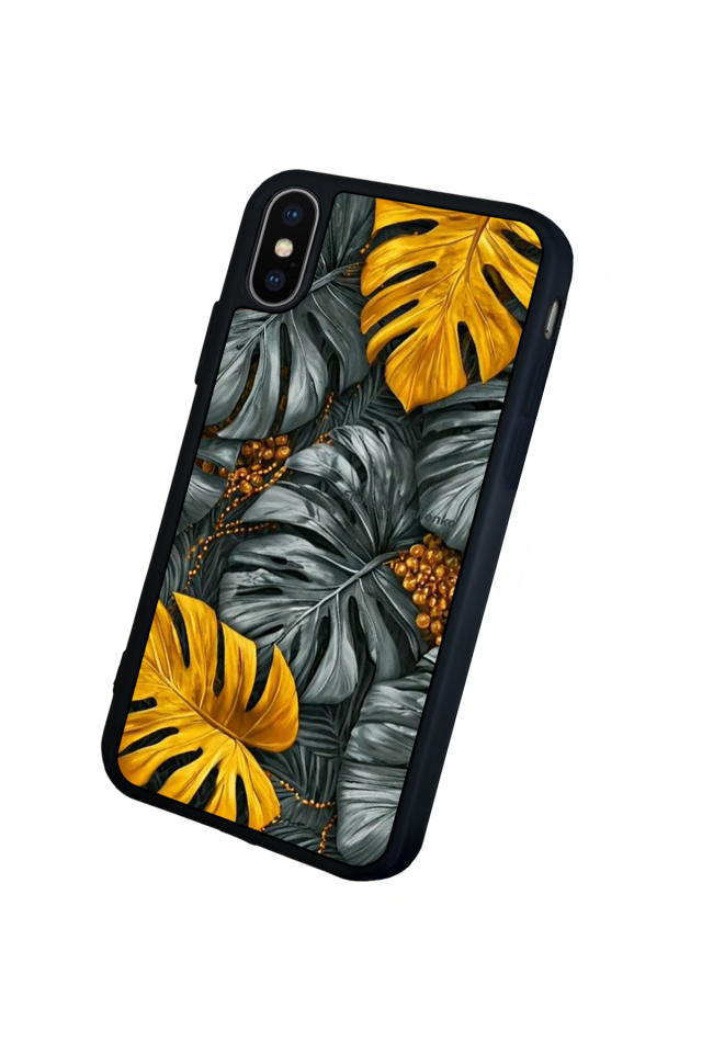 iPhone XS Max Uyumlu Botanik Tasarımlı Glossy Premium Kılıf