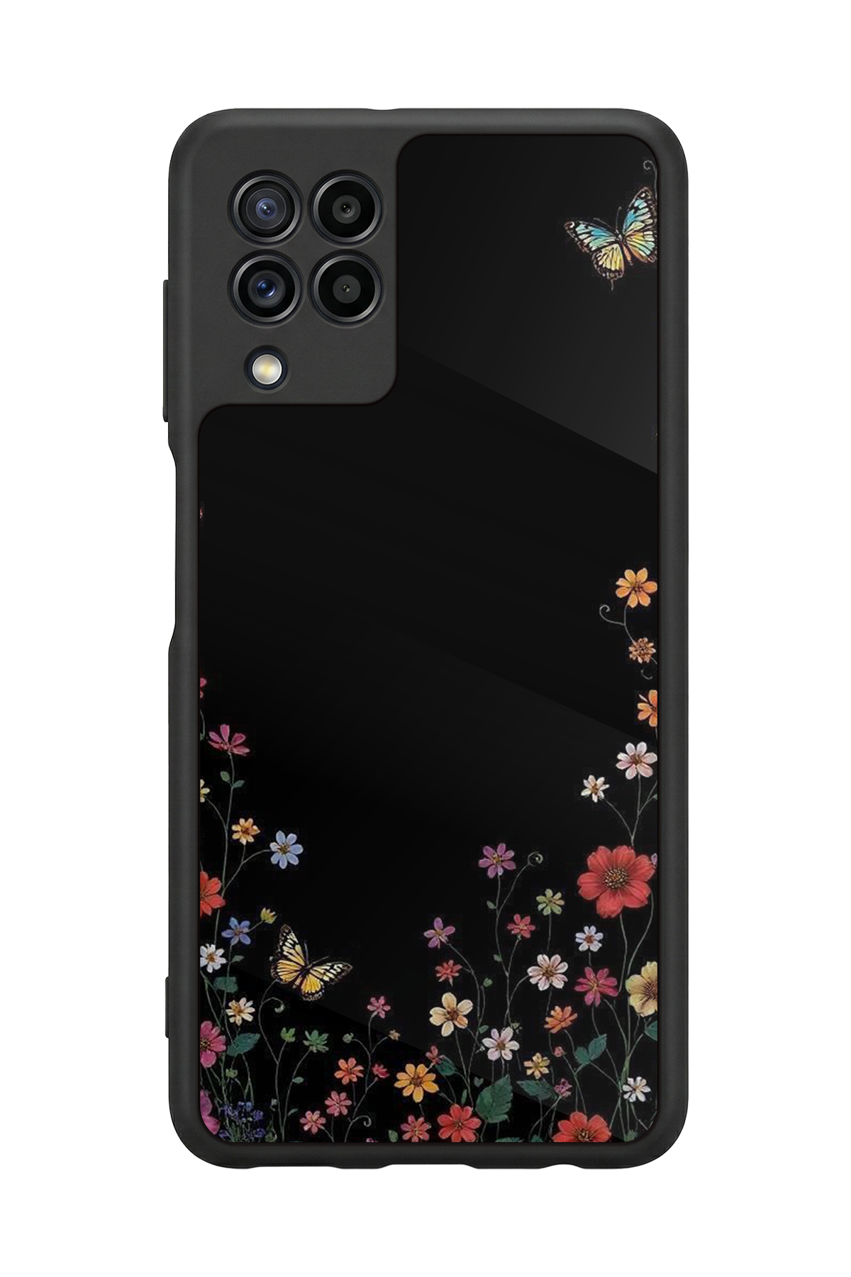 Samsung Galaxy M32 Uyumlu Floral Tasarımlı Glossy Premium Kılıf