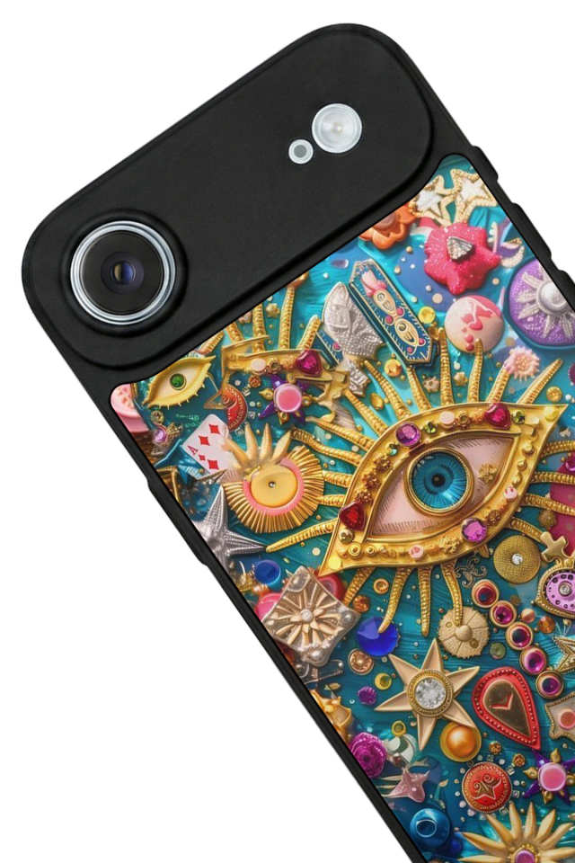 iPhone 17 Air Uyumlu Göz Tasarımlı Glossy Premium Kılıf