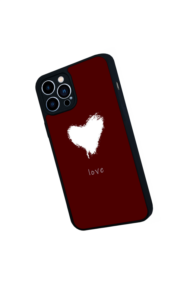 iPhone 13 Pro Max Uyumlu Kalp Love Tasarımlı Glossy Premium Kılıf