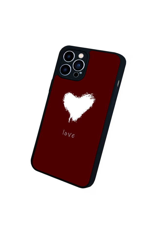 iPhone 13 Pro Max Uyumlu Kalp Love Tasarımlı Glossy Premium Kılıf