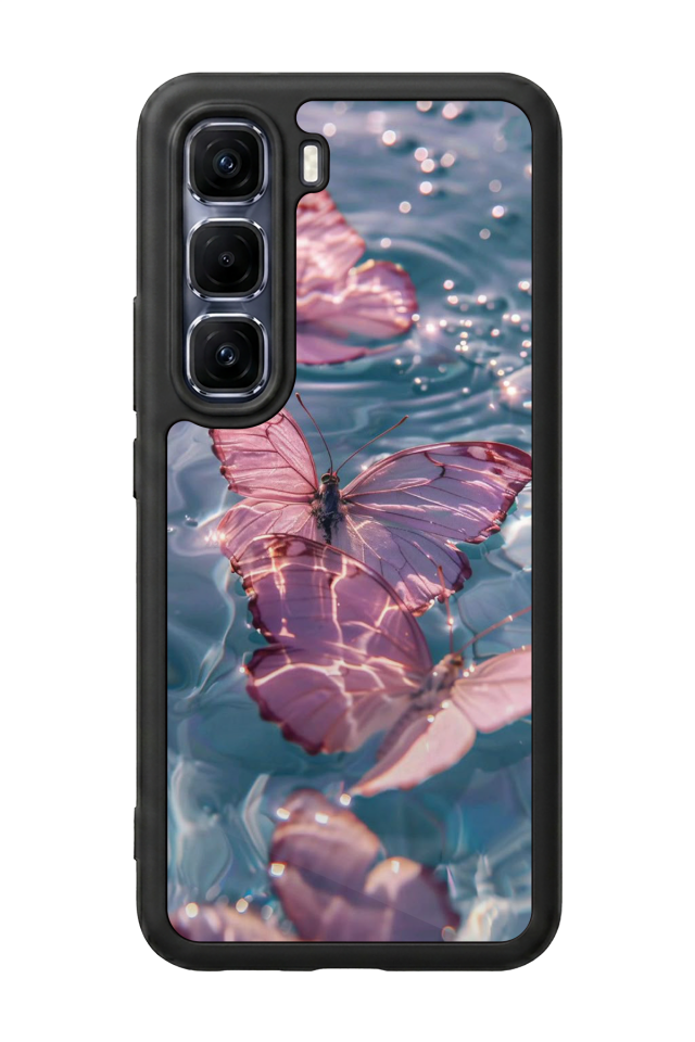 Infinix Hot 60 Pro Plus Uyumlu Kelebek Tasarımlı Glossy Premium Kılıf
