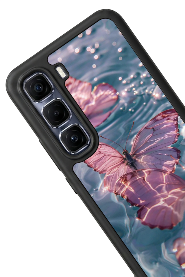 Infinix Hot 60 Pro Plus Uyumlu Kelebek Tasarımlı Glossy Premium Kılıf