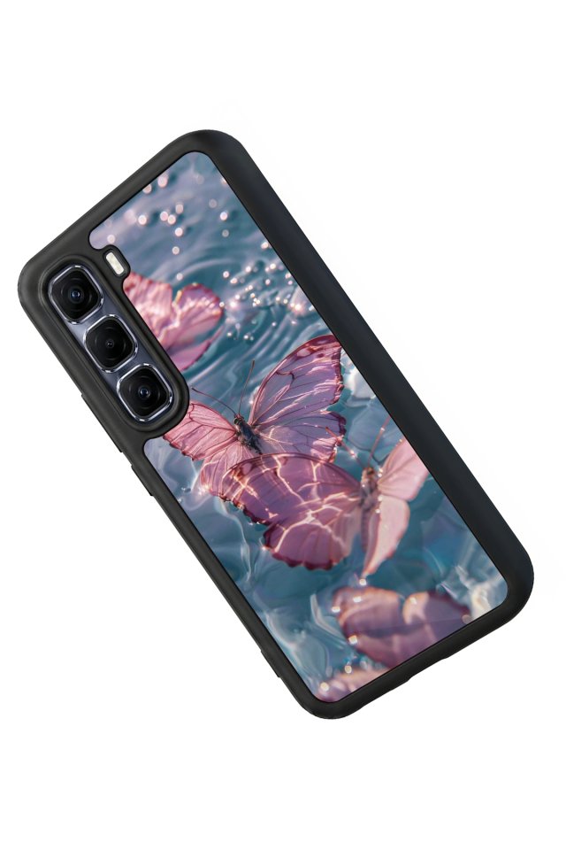 Infinix Hot 60 Pro Plus Uyumlu Kelebek Tasarımlı Glossy Premium Kılıf