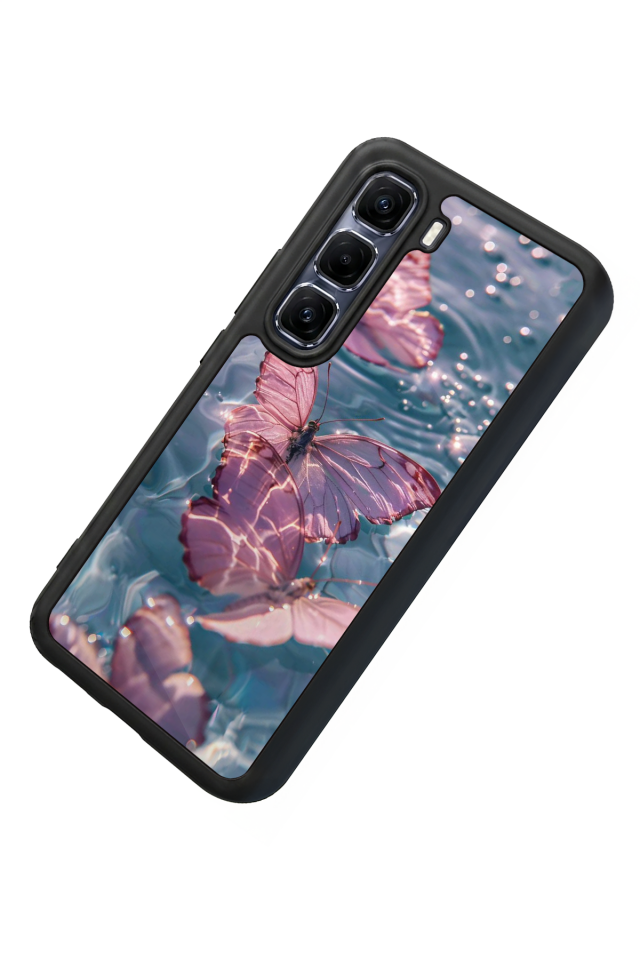 Infinix Hot 60 Pro Plus Uyumlu Kelebek Tasarımlı Glossy Premium Kılıf