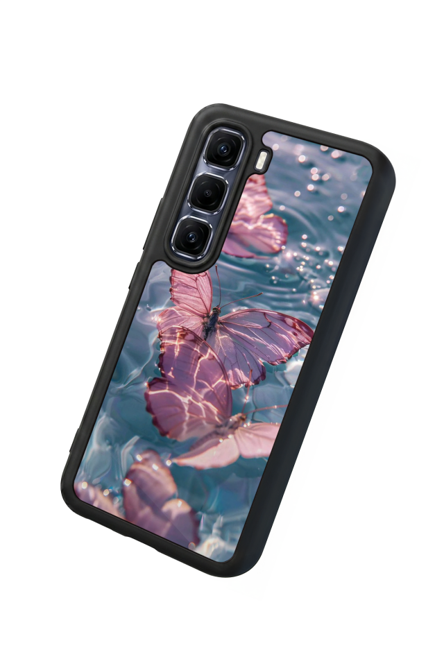 Infinix Hot 60 Pro Plus Uyumlu Kelebek Tasarımlı Glossy Premium Kılıf