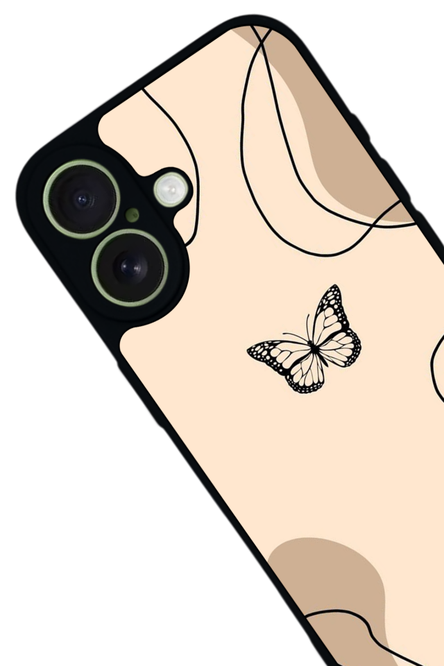 iPhone 17 Uyumlu Kelebek Tasarımlı Glossy Premium Kılıf