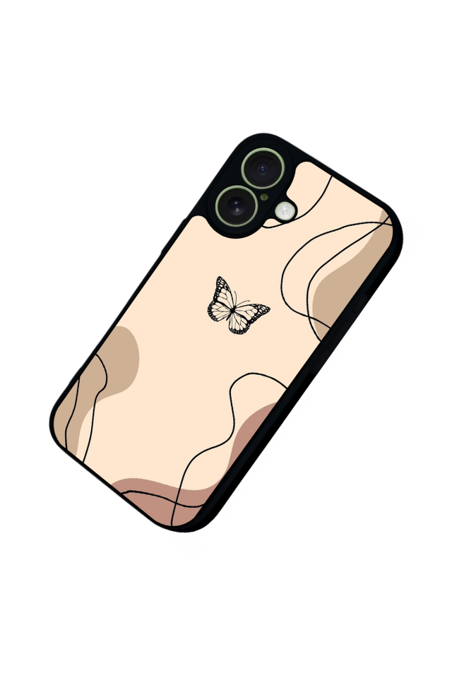 iPhone 17 Uyumlu Kelebek Tasarımlı Glossy Premium Kılıf