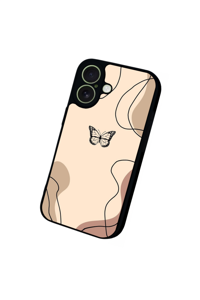 iPhone 17 Uyumlu Kelebek Tasarımlı Glossy Premium Kılıf