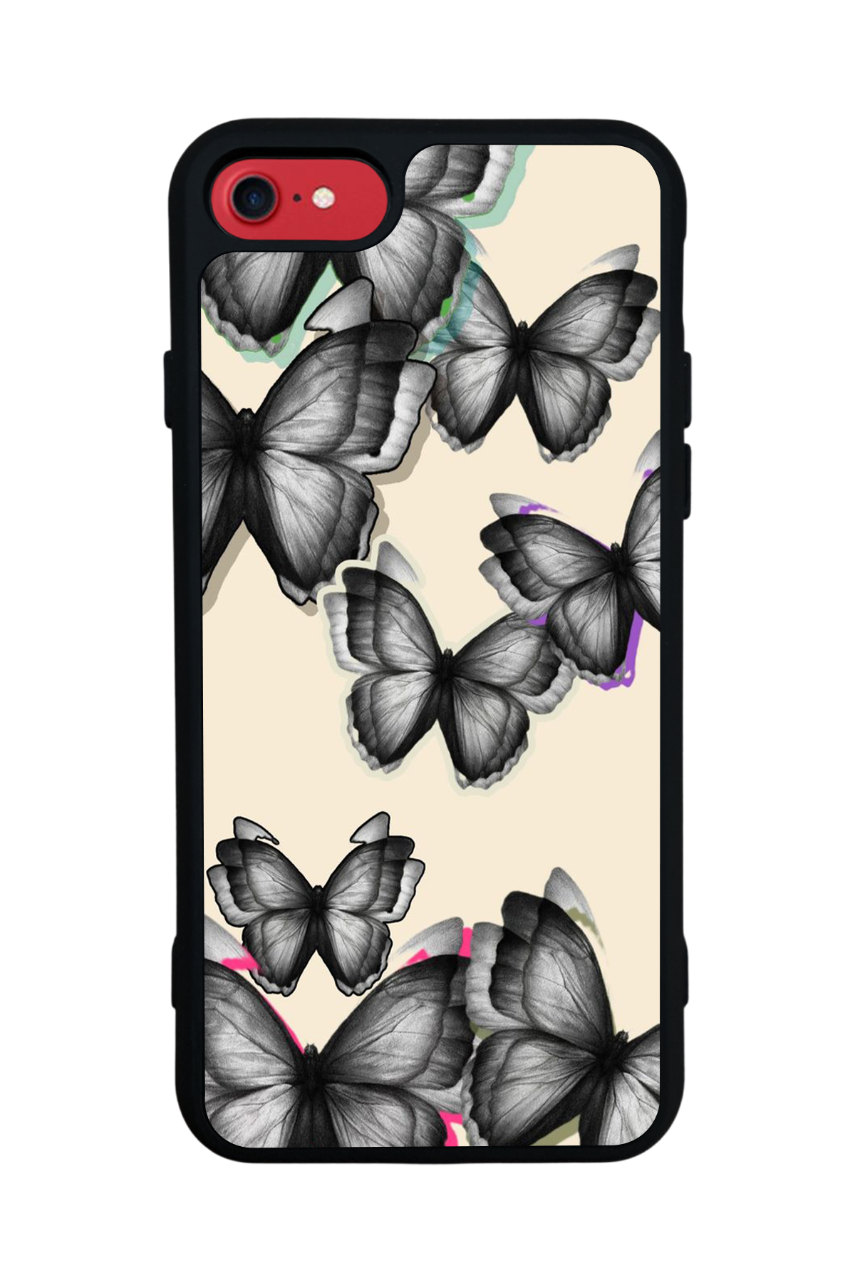 iPhone 7 Uyumlu Kelebek Tasarımlı Glossy Premium Kılıf