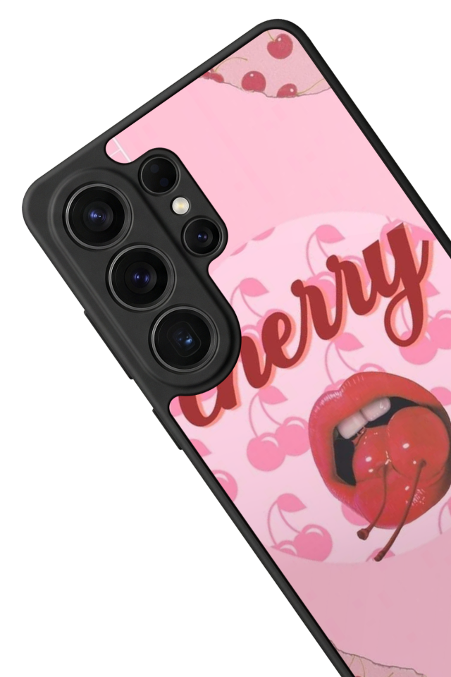 Samsung Galaxy S26 Ultra Uyumlu Kiraz Tasarımlı Glossy Premium Kılıf