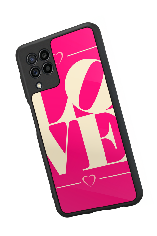 Samsung Galaxy M22 Uyumlu Love Tasarımlı Glossy Premium Kılıf