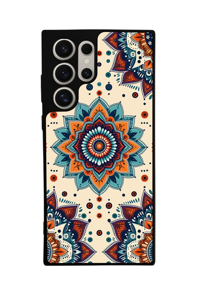 Samsung Galaxy S23 Ultra Uyumlu Mandaal Tasarımlı Glossy Premium Kılıf