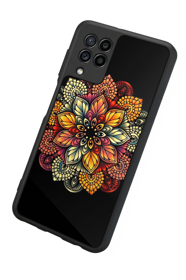Samsung Galaxy M22 Uyumlu Mandala Tasarımlı Glossy Premium Kılıf