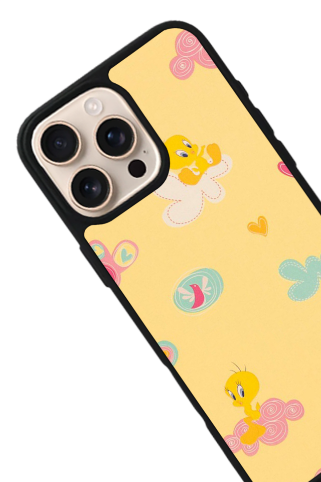 iPhone 15 Pro Uyumlu Tweety Tasarımlı Glossy Premium Kılıf