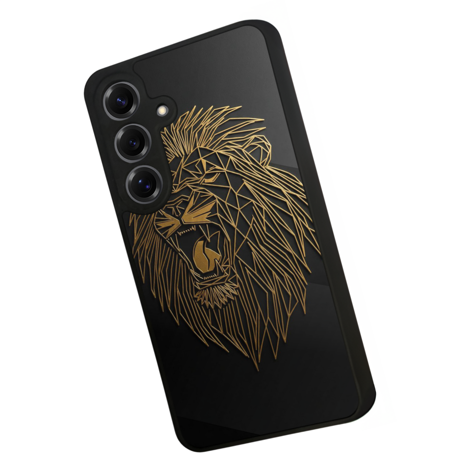 Samsung Galaxy S25 Uyumlu Aslan Tasarımlı Glossy Premium Kılıf