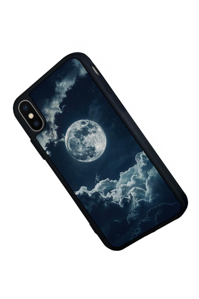 iPhone X/ XS Uyumlu Ay Tasarımlı Glossy Premium Kılıf
