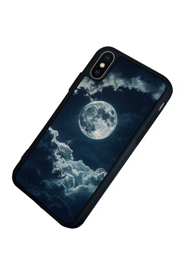 iPhone X/ XS Uyumlu Ay Tasarımlı Glossy Premium Kılıf