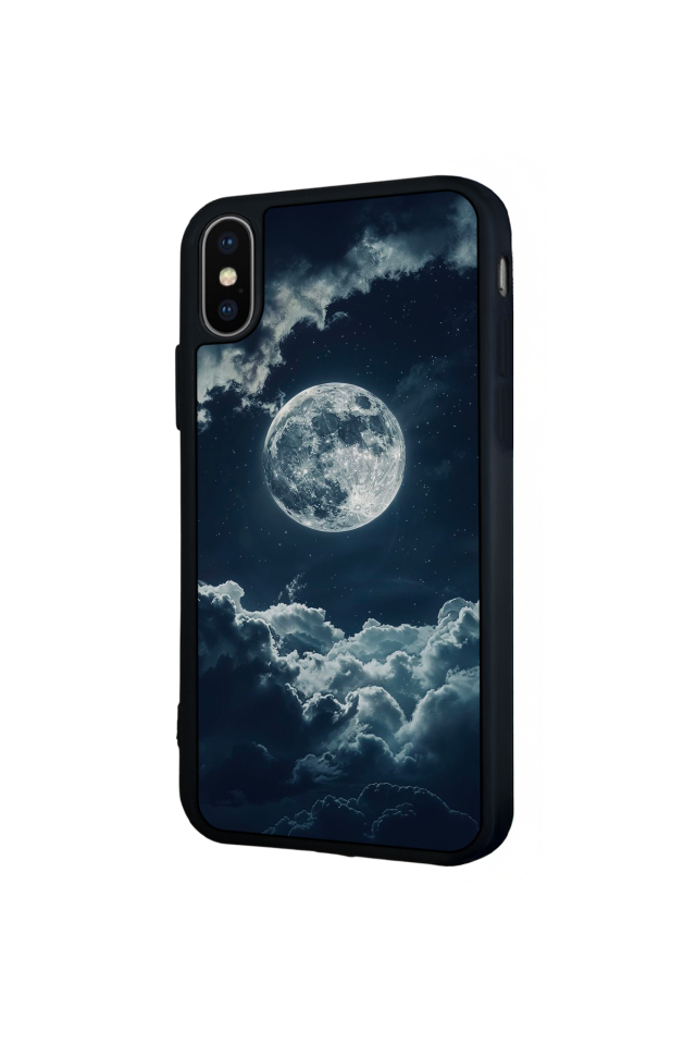 iPhone X/ XS Uyumlu Ay Tasarımlı Glossy Premium Kılıf