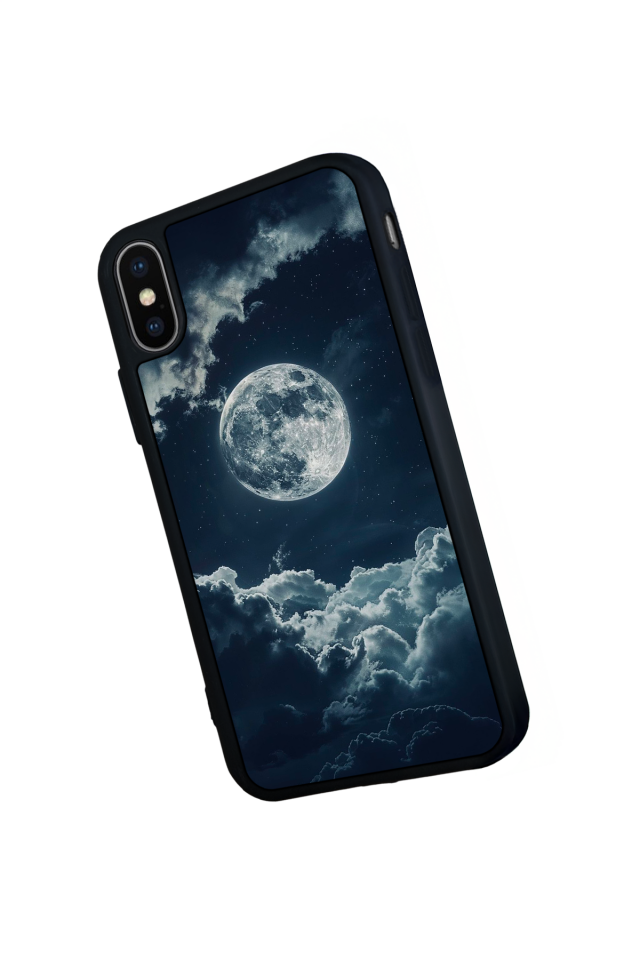 iPhone X/ XS Uyumlu Ay Tasarımlı Glossy Premium Kılıf