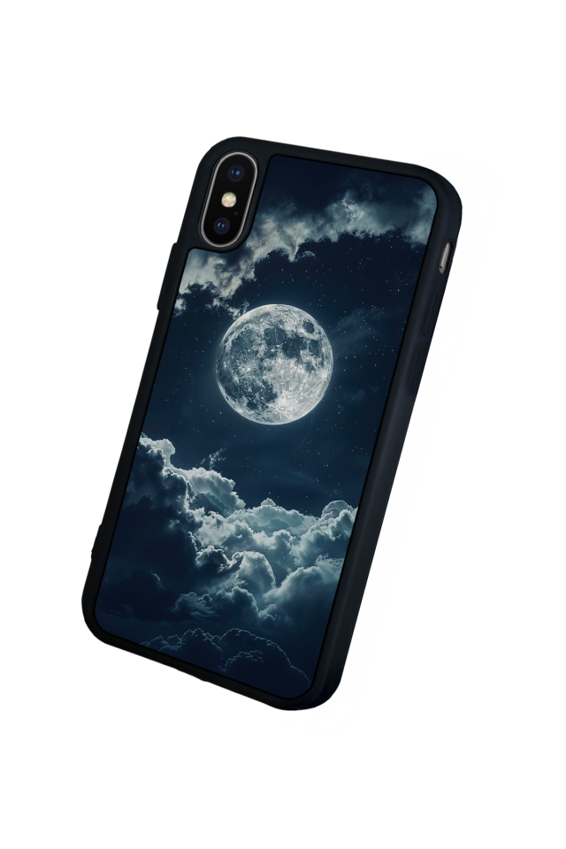 iPhone X/ XS Uyumlu Ay Tasarımlı Glossy Premium Kılıf