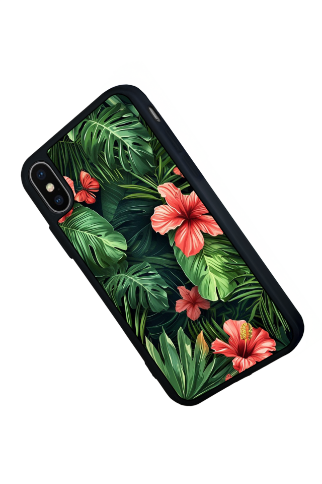 iPhone XS Max Uyumlu Botanik Tasarımlı Glossy Premium Kılıf