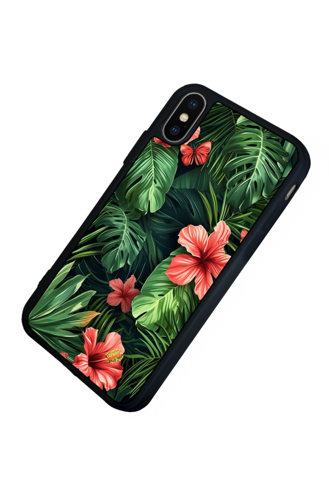 iPhone XS Max Uyumlu Botanik Tasarımlı Glossy Premium Kılıf