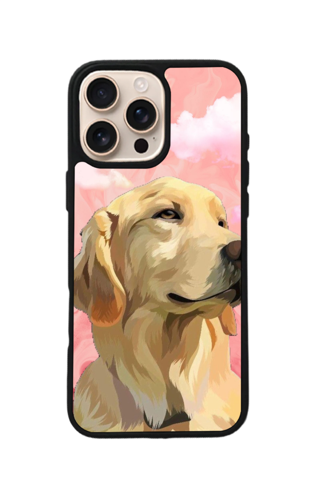 iPhone 14 Pro Uyumlu Golden Kopek Tasarımlı Glossy Premium Kılıf