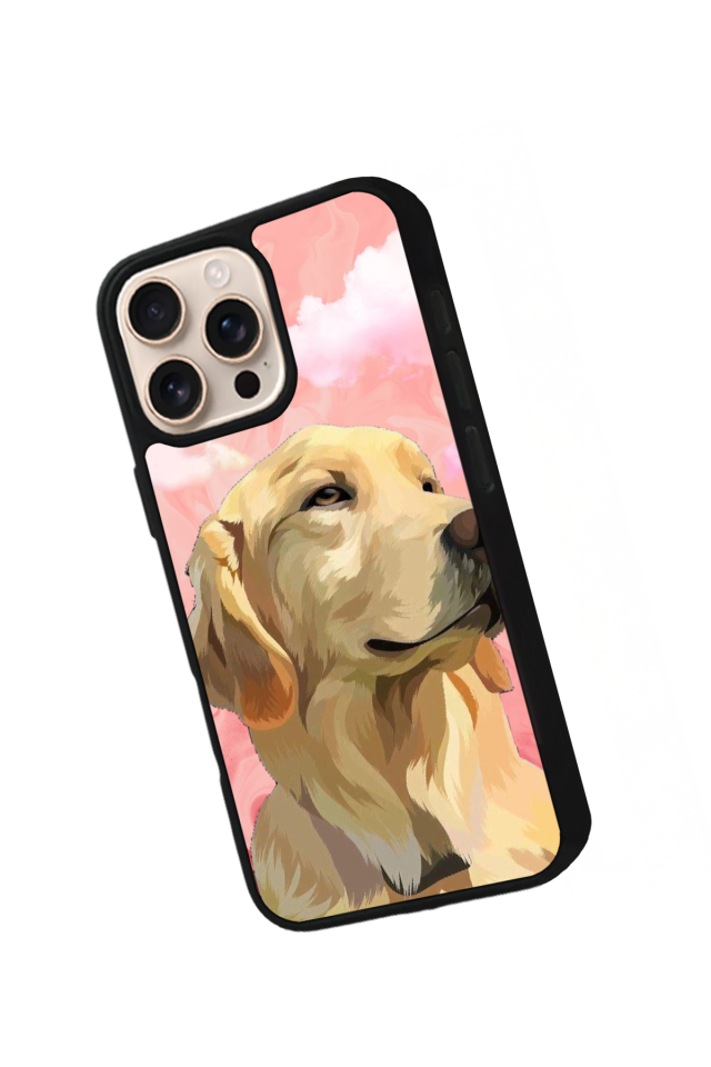 iPhone 14 Pro Uyumlu Golden Kopek Tasarımlı Glossy Premium Kılıf