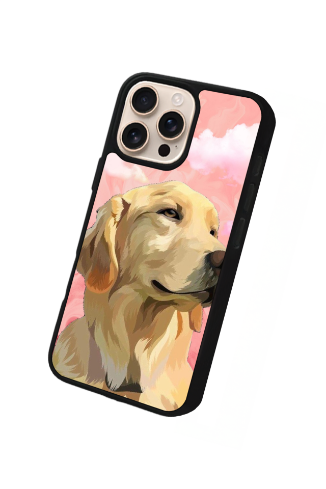 iPhone 14 Pro Uyumlu Golden Kopek Tasarımlı Glossy Premium Kılıf