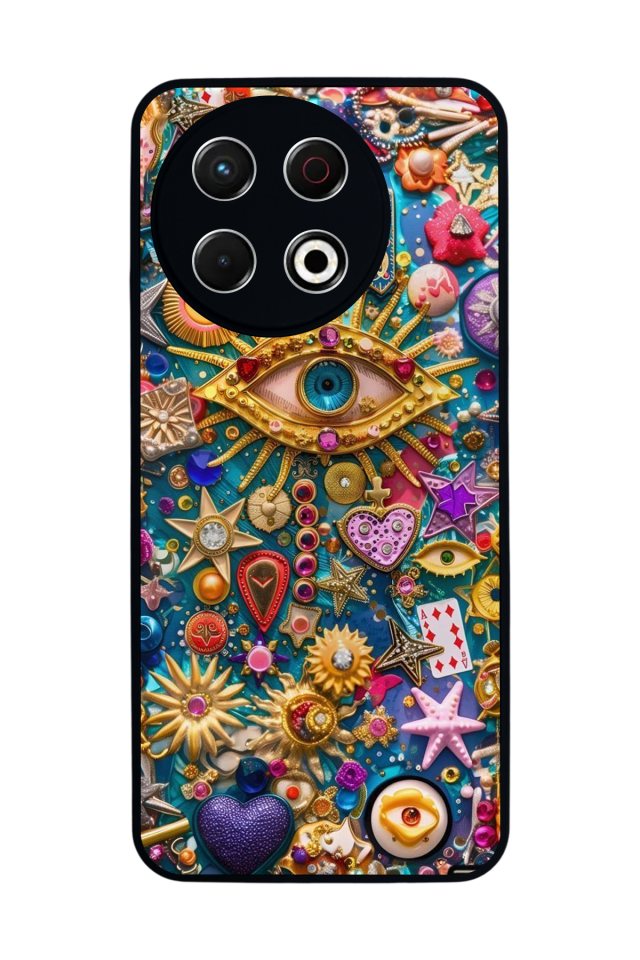 Tecno Spark 30 Pro Uyumlu Göz Tasarımlı Glossy Premium Kılıf