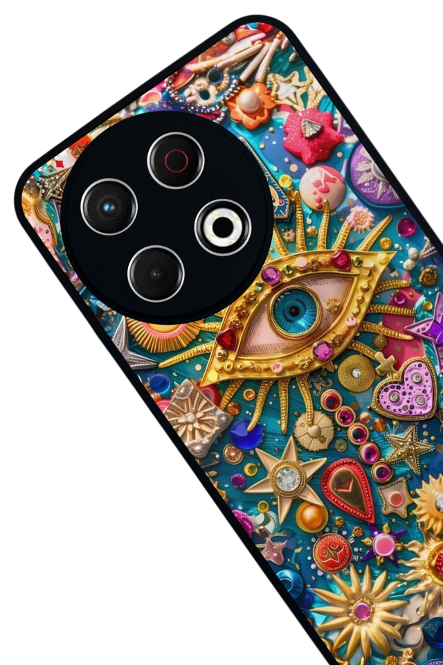 Tecno Spark 30 Pro Uyumlu Göz Tasarımlı Glossy Premium Kılıf