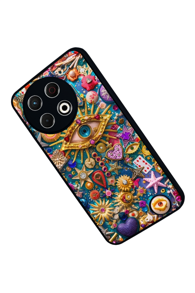 Tecno Spark 30 Pro Uyumlu Göz Tasarımlı Glossy Premium Kılıf