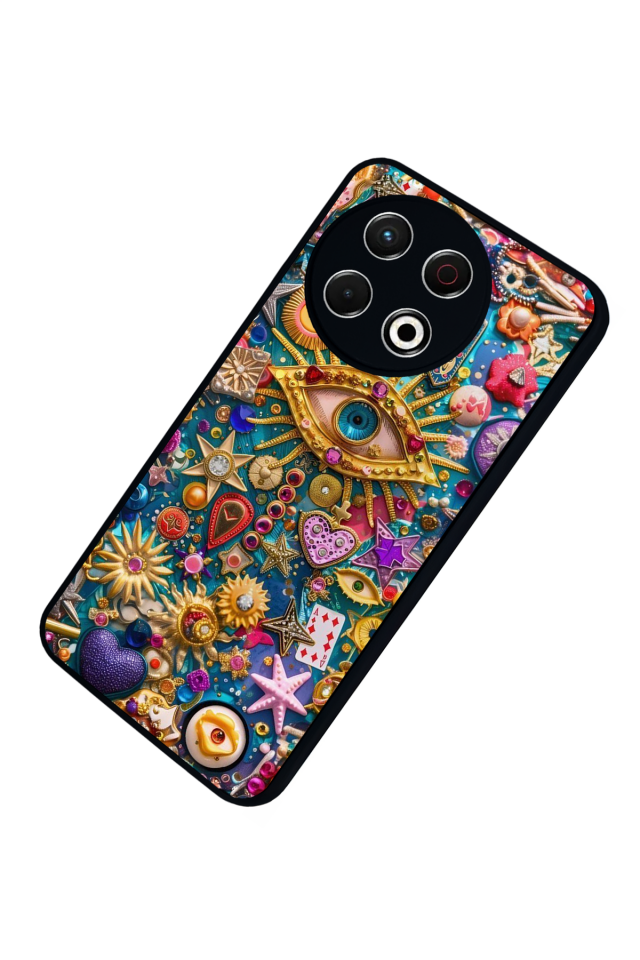 Tecno Spark 30 Pro Uyumlu Göz Tasarımlı Glossy Premium Kılıf