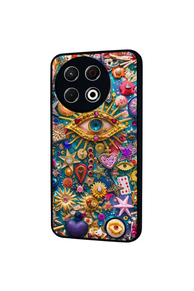 Tecno Spark 30 Pro Uyumlu Göz Tasarımlı Glossy Premium Kılıf