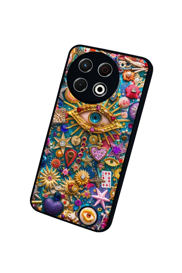 Tecno Spark 30 Pro Uyumlu Göz Tasarımlı Glossy Premium Kılıf