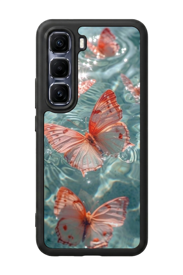 Infinix Hot 60 Pro Plus Uyumlu Kelebek Tasarımlı Glossy Premium Kılıf