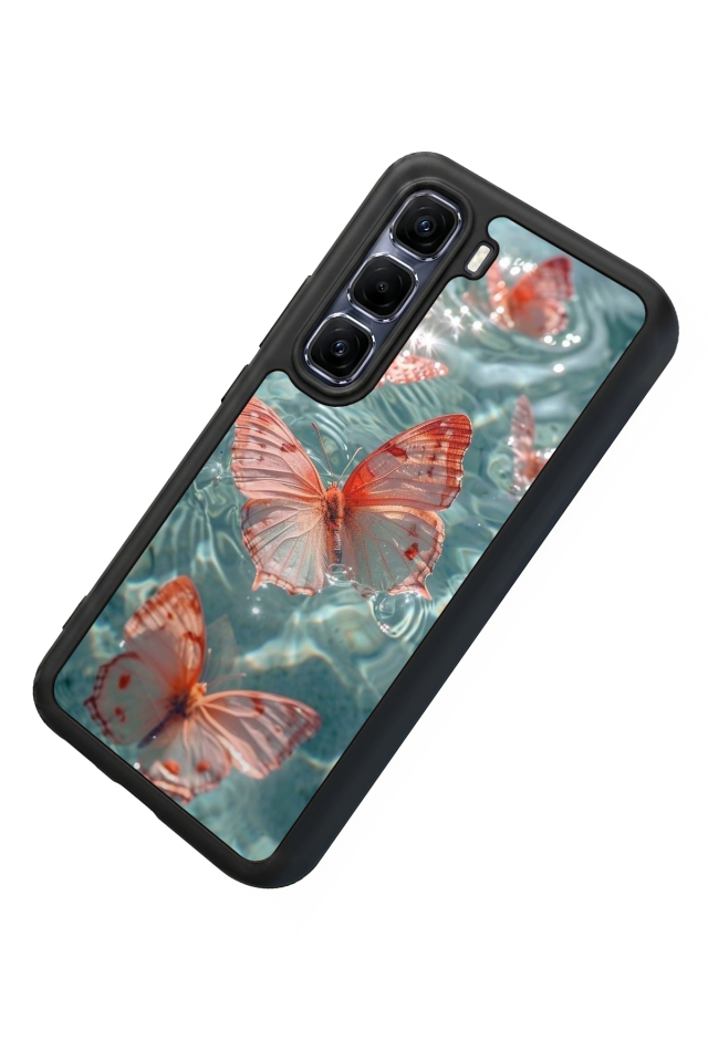 Infinix Hot 60 Pro Plus Uyumlu Kelebek Tasarımlı Glossy Premium Kılıf