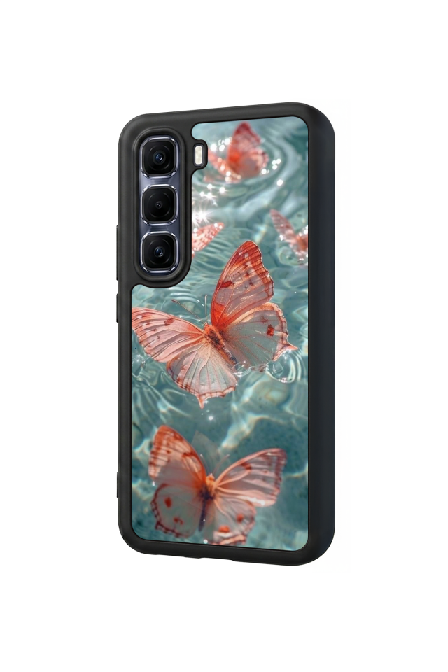 Infinix Hot 60 Pro Plus Uyumlu Kelebek Tasarımlı Glossy Premium Kılıf