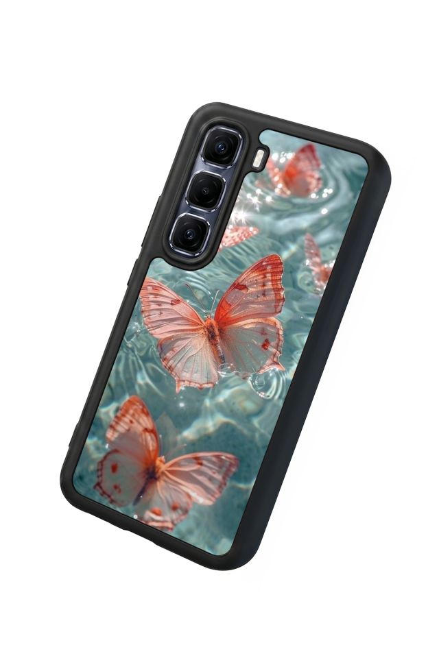 Infinix Hot 60 Pro Plus Uyumlu Kelebek Tasarımlı Glossy Premium Kılıf