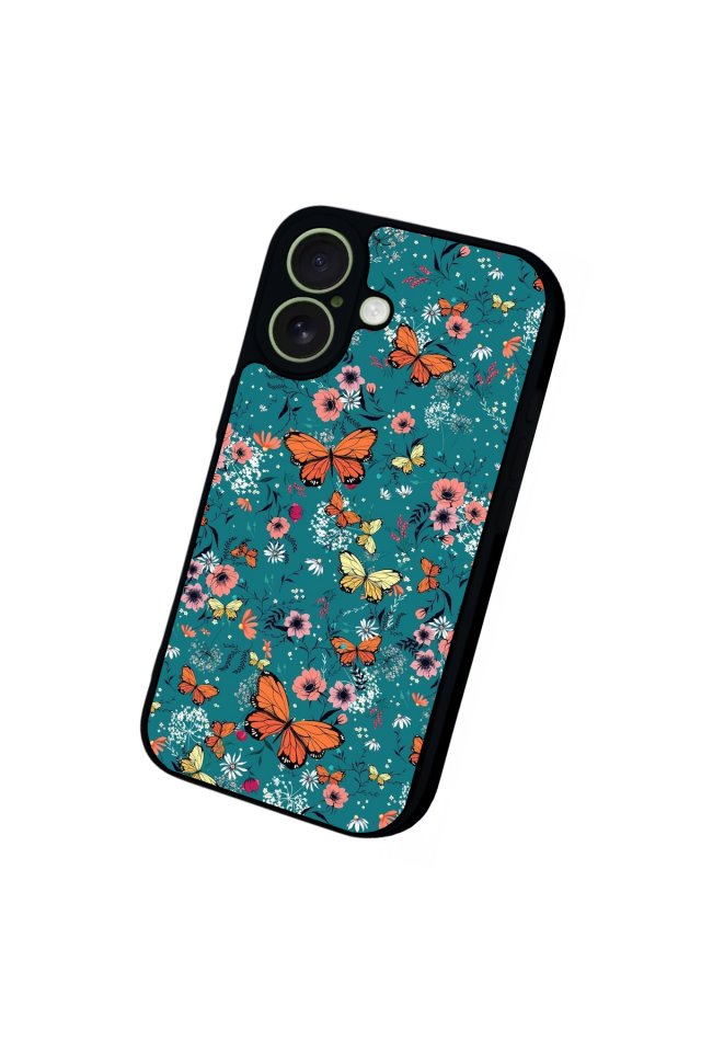 iPhone 17 Uyumlu Kelebek Tasarımlı Glossy Premium Kılıf